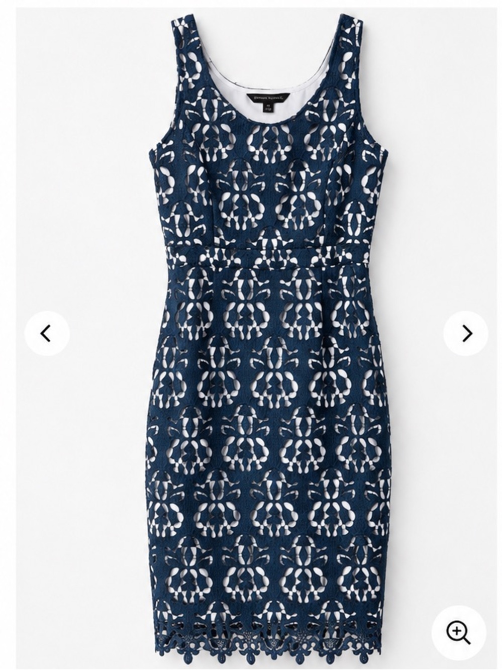 Banana Republic Navy & White Lace Sheath Dress